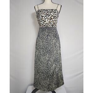 Lulus Being Bold Leopard Print Satin Midi Slip Dress